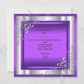 Paarse Quinceanera 15 Silver Tiara Eiffel Tower Kaart (Achterkant)