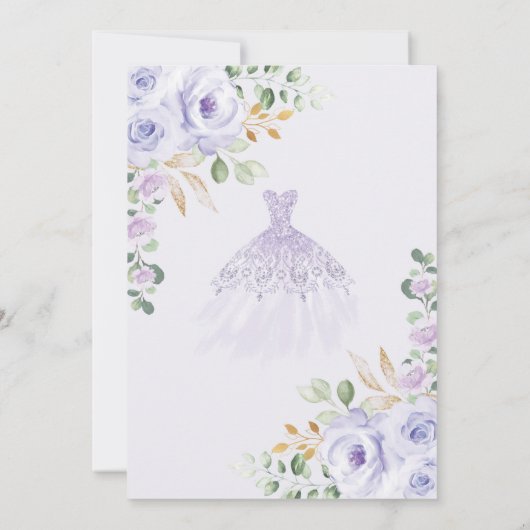 Paarse Quinceañera 15e verjaardag Hartelijk dank Kaart (Achterkant)