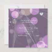 Paarse Quinceanera 15e verjaardagsfeest Kaart (Achterkant)