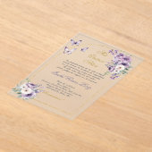 Paarse Quinceanera-acryl uitnodiging (Laagn)