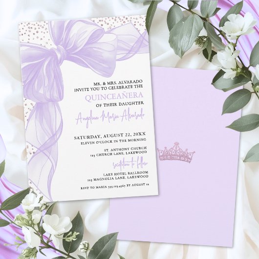 Paarse Quinceanera Kaart