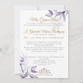 Paarse Quinceañera Mis Quince Años Follaje Morado Kaart (Achterkant)