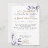 Paarse Quinceañera Mis Quince Años Kaart (Voorkant)