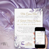 Paarse Quinceañera Mis Quince Años Kaart