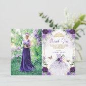 Paarse Quinceañera Princess Dress - Dank u wel Kaart (Staand voorkant)