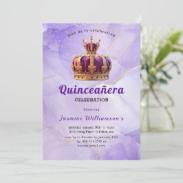 Paarse Quinceanera Prinsessen Kroon Verjaardagsfee Kaart