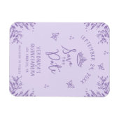 Paarse Quinceanera Save the Date Flexible Magneet (Horizontaal)