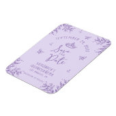 Paarse Quinceanera Save the Date Flexible Magneet (Linkerzijde)