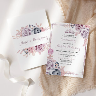 Paarse Quinceanera Uitnodiging Quinceanera Verjaar