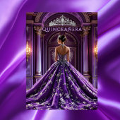 Paarse Quinceanera Verjaardag Palace Dress Tiara Kaart