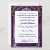 Paarse Quinceanera Verjaardag Palace Dress Tiara Kaart (Achterkant)