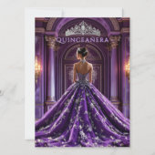 Paarse Quinceanera Verjaardag Palace Dress Tiara Kaart (Voorkant)