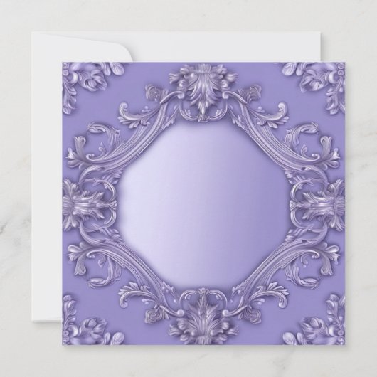 Paarse quinceañera verjaardagsfeestje kaart (Achterkant)