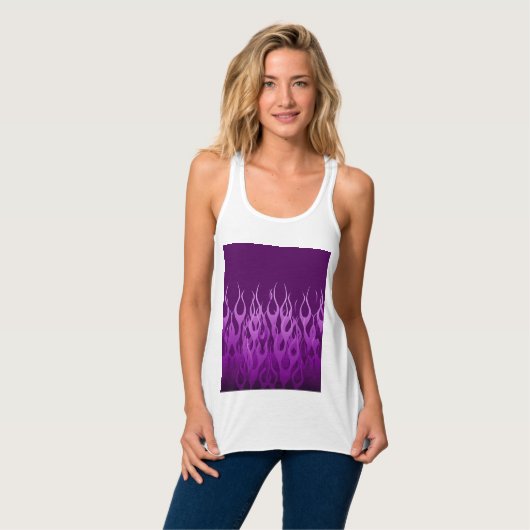 Paarse raceflames tanktop (Volledige Voorkant)
