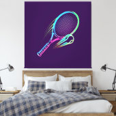 Paarse Racket Canvas Wandkunst Afdruk (Insitu (Slaapkamer))