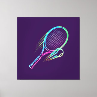 Paarse Racket Canvas Wandkunst Afdruk