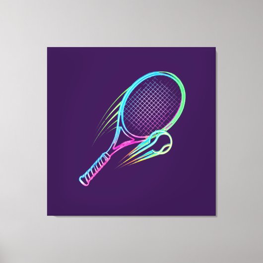 Paarse Racket Canvas Wandkunst Afdruk (Voorkant)