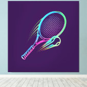 Paarse Racket Canvas Wandkunst Afdruk (Insitu (Houten vloer))