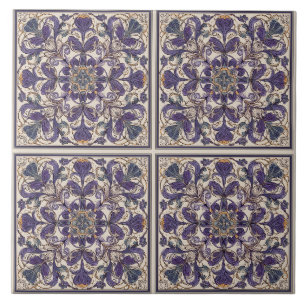 Paarse Radiale Art Deco Tegeltje