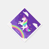 Paarse Rainbow Unicorn Persoonlijke naam Magisch Servet (Hoek)