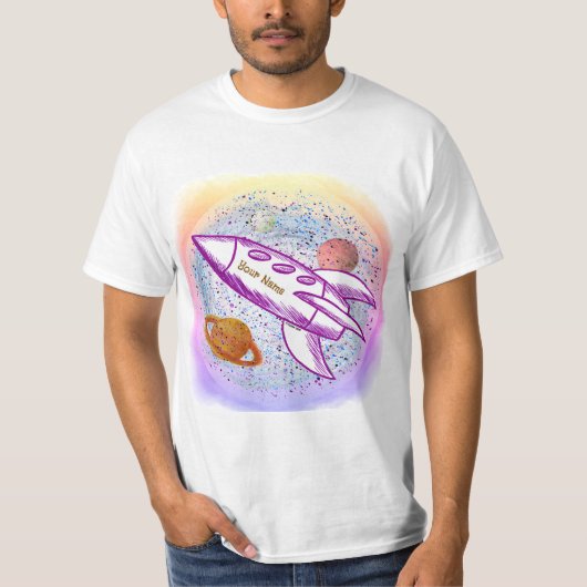Paarse Raket T-shirt (Voorkant)