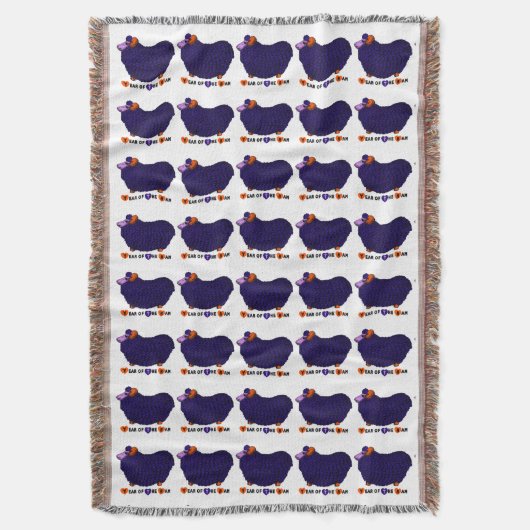 Paarse Ram Chinees Jaar Zodiac Throw Blanket Deken (Voorkant Verticaal)