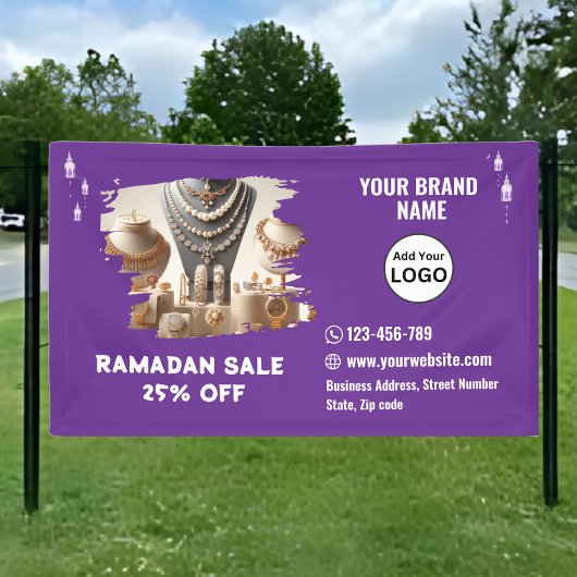 Paarse Ramadan Banner te koop