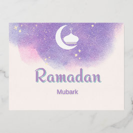 Paarse Ramadan mubark Folie Feestdagen Briefkaart
