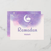 Paarse Ramadan mubark Folie Feestdagen Briefkaart (Voorkant / Achterkant)