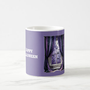 Paarse Ramen Vleermuizen Halloween Koffiemok