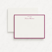 Paarse rand Elegant Modern briefpapier Note Kaart