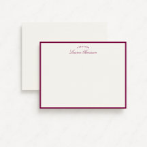 Paarse rand Elegant Modern briefpapier Note Kaart