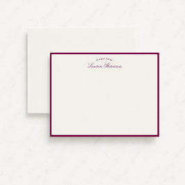 Paarse rand Elegant Modern briefpapier Note Kaart