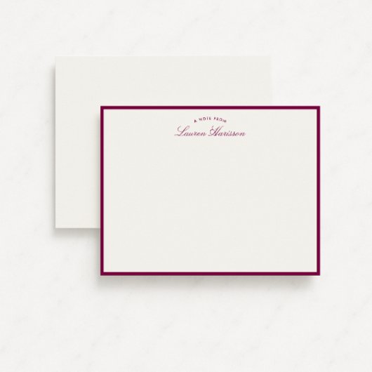 Paarse rand Elegant Modern briefpapier Note Kaart