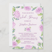 Paarse Ranunculus Bridal Shower Invitation Kaart (Voorkant)