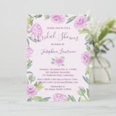 Paarse Ranunculus Bridal Shower Invitation Kaart (Staand voorkant)