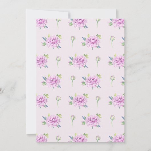 Paarse Ranunculus Bridal Shower Invitation Kaart (Achterkant)