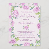 Paarse Ranunculus Bridal Shower Invitation Kaart (Voorkant / Achterkant)