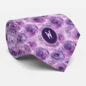 Paarse Ranunculus Floral Stropdas (Opgerold)