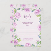 Paarse Ranunculus Lente Bruiloft Antwoord Kaarten (Voorkant / Achterkant)