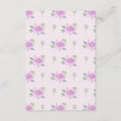 Paarse Ranunculus Lente Bruiloft Informatie Kaarte Informatiekaartje (Achterkant)