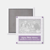 Paarse rasterfoto magneet (Voorkant / Achterkant)