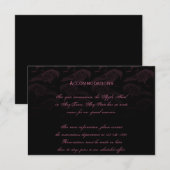 Paarse Raven Gothic Wedding Accomodations Informatiekaartje (Voorkant / Achterkant)