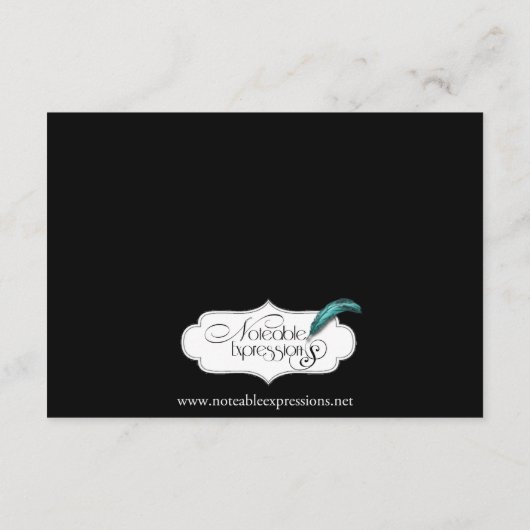 Paarse Raven Gothic Wedding Accomodations Informatiekaartje (Achterkant)