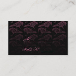 Paarse Raven Gotische Bruiloft Plaats Kaart Plaatskaartje