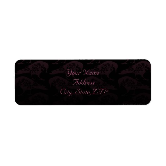 Paarse Raven Gotische retouradres Etiket (Voorkant)