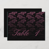 Paarse Raven Gotische Trouwtafel nummer Briefkaart (Voorkant / Achterkant)