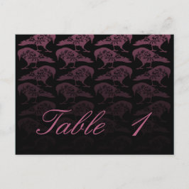 Paarse Raven Gotische Trouwtafel nummer Briefkaart