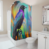 Paarse Raven, noordelijke lichtachtergrond Douchegordijn (In situ)