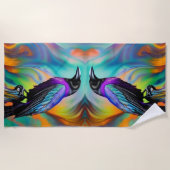 Paarse Raven, noordelijke lichtachtergrond Strandlaken (Voorkant)